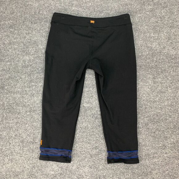 Lucy Capri Legging Womens M Medium Black Low Rise Pull On Athletic Crop Stretch - Picture 3 of 12